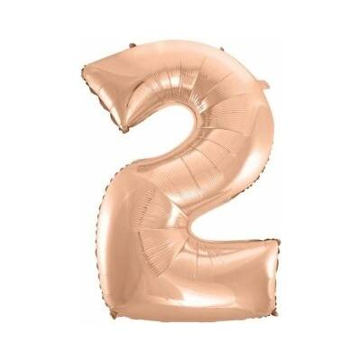 GoDan Číslice "2" rosegold 92cm fóliový balónek