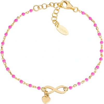 Amen Krásný pozlacený náramek Nekonečno Love BRSMINGF1