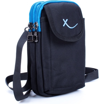 Bag Street Mini taška přes rameno nebo na opasek černá/modrá 4247