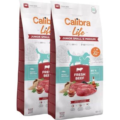 Calibra Dog Life Junior Small & Medium Fresh Beef 2 x 12 кг