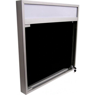 Expoint závěsná vitrína s úzkým profilem s informačním proužkem 2 x A3, 730 x 730 x 69 mm