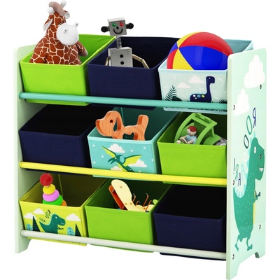 HomePRO PHO3593 Detský regál s 9 boxmi 65x28x60 cm, zelená