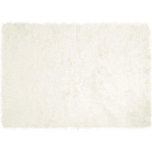 vidaXL Изкуствена овча килим TAFALLA Бяло 140 x 200 cm Полиестер (42021461)