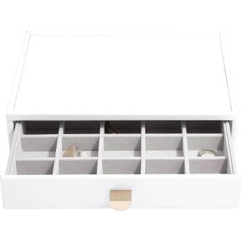 Stackers Ковчеже за бижута Stackers Pebble 20 камери с чекмедже cлassic бяло (75799)