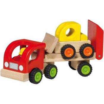 Goki Дървена играчка Goki - Камион с ремарке (55963)