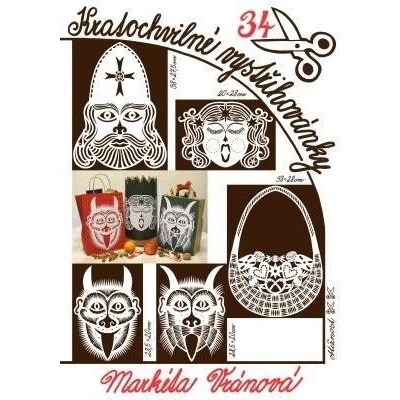 Kratochvilné vystřihovánky č.34 Mikuláš anděl a čerti