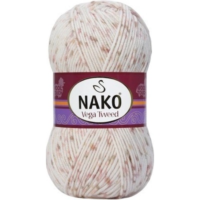 Nako Pletací příze Nako Vega Tweed - 32179 Bílá