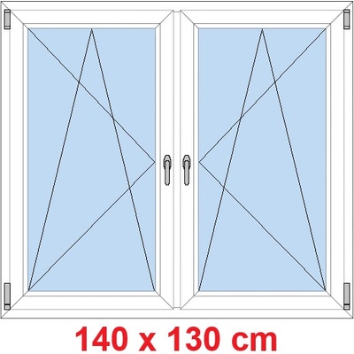 Soft Dvoukřídlé plastové okno 140x130 cm OS+OS se sloupkem Bílá