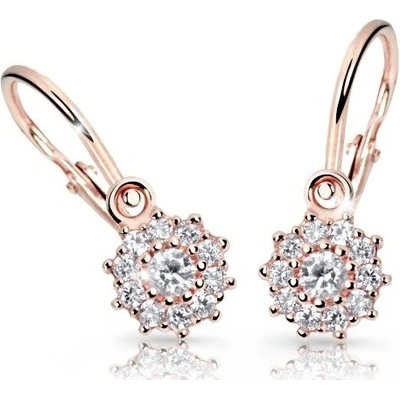 Cutie Diamonds trblietavé detské náušnice z ružového zlata s briliantmi DC2749-10-10-X-4
