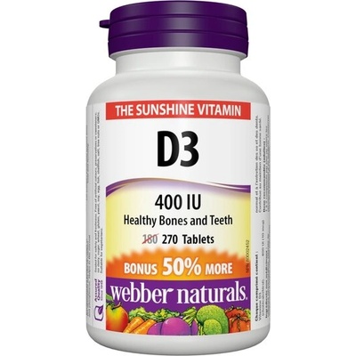 Webber Naturals Витамин D3 400 IU 270 таблетки | Webber Naturals (3805 WN)