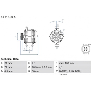 Alternátor BOSCH 0 986 082 080