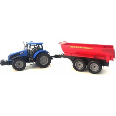 Alltoys Traktor na setrvačník s valníkem modrý