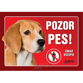 Juko Plastová tabuľa Pozor Pes Bígl 21 x 14,7 cm