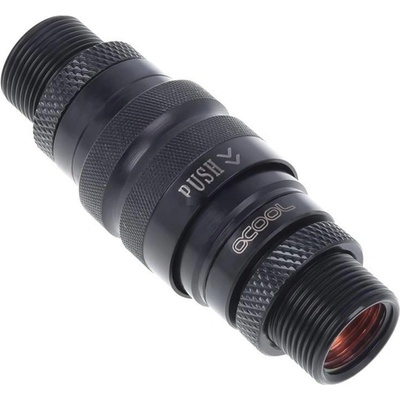 Alphacool Alphacool Eiszapfen комплект съединители за бързо освобождаване с двойна преградна винтова връзка G1/4 IG - Deep Black, черен мат, за меки маркучи PVC, силикон, неопрен (17368)