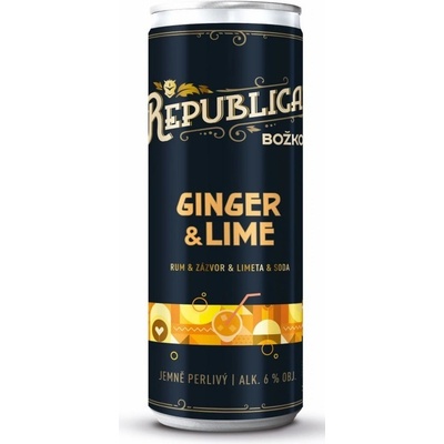 Božkov Republica Ginger & Lime 6% 0,25 l (plech)