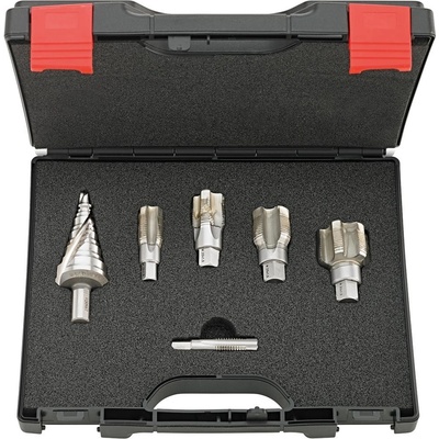 FORMAT Sada zářezových závitníků sada od m12 do m32 x1,5 a stupňovitý vrták 7–32,5mm format