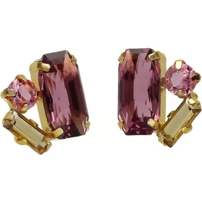 Victoria Cruz Blyštivé pozlacené náušnice s krystaly Inspire A4679-28DT