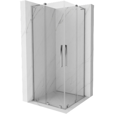 Mexen Velar L Duo плъзгаща се душ кабина 90 x 90 см, прозрачна, хром - 871-090-090-02-03-01 (871-090-090-02-03-01)