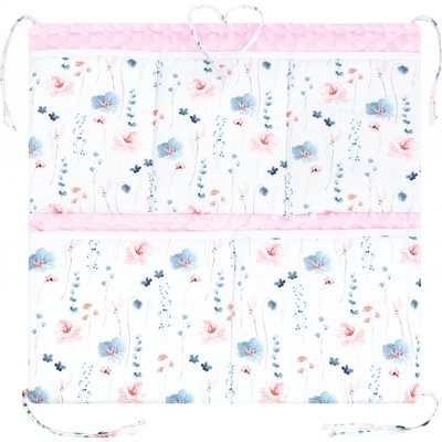 Esito luxusní kapsář na postýlku Minky Verona 53 x 53 cm bílá růžová