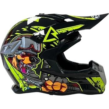 Каска за мотокрос черно-жълта (721386)