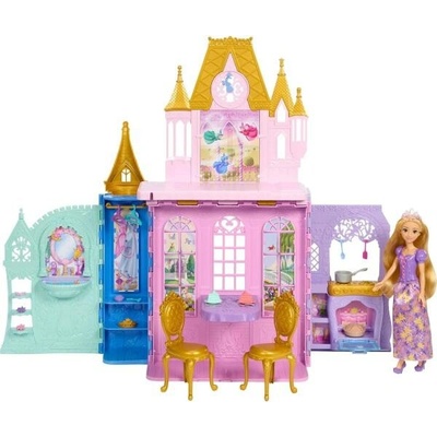 Mattel Disney Princess Bábika Rapunzel a prenosný hrad