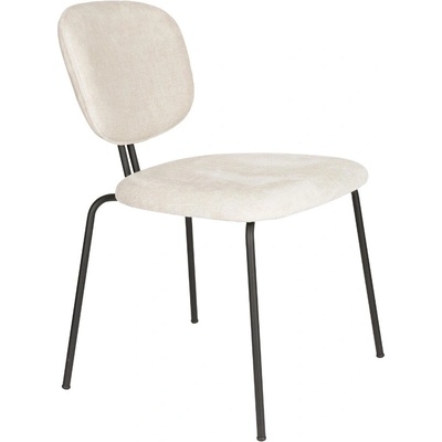White Label Living Bílá čalouněná jídelní židle BOUTON