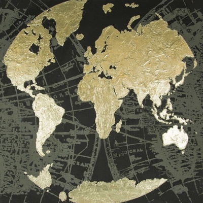 FALC Maľovaný obraz Mapa světa 100 x 100 cm