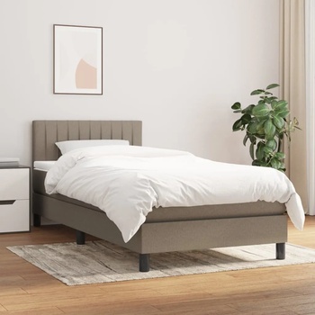 vidaXL Боксспринг легло с матрак, таупе, 100x200 см, плат (3140197)