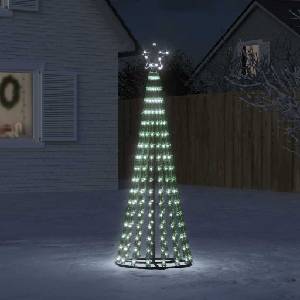vidaXL Коледна елха светещ конус 275 LED студено бяло 180 см (358065)