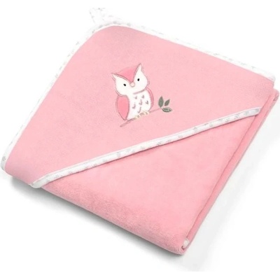 BABYONO Osuška s kapucňou Velour 85x85 pink