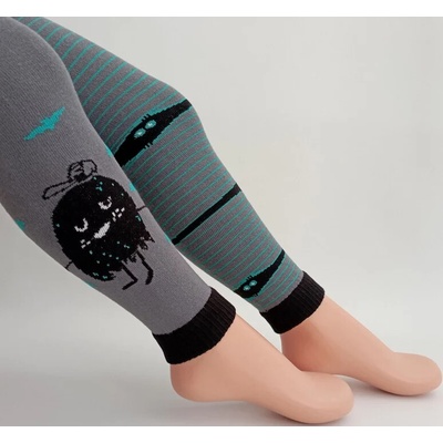 Dětské legíny Bubák šedá tyrkys