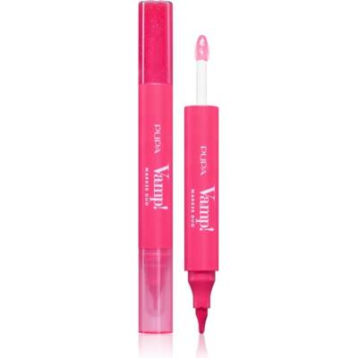 PUPA Vamp! Lip Marker Duo маркер за устни с блясък цвят 006 Dragon Fruit 1.4ml