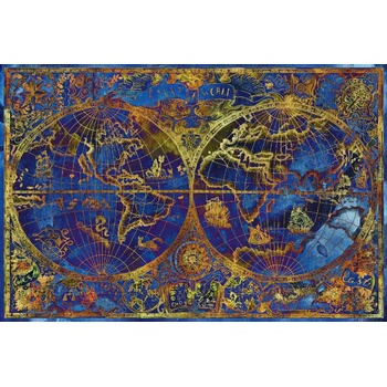 DIMEX ART s. r. o Флизелинов фототапет синя карта на света 375 x 250 см