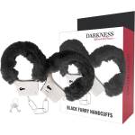  Метални белезници с пух, романтични игри - Darkness Handcuffs Black (D-221226)