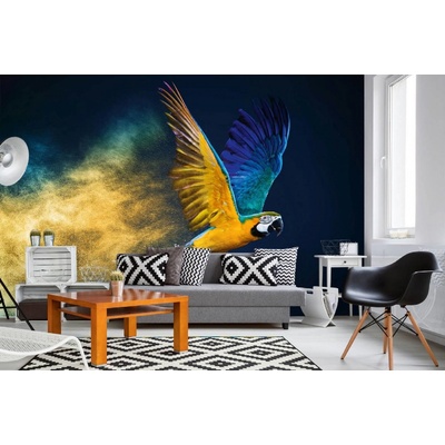 Dimex MA-5-0410 Samolepicí vliesová fototapeta na zeď Letící papoušek Ara rozměry 375 x 250 cm