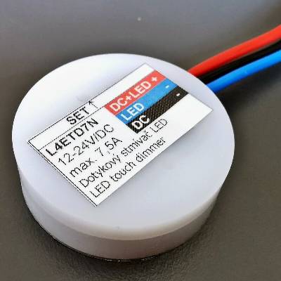 Stmívač ETD7N pro LED pásky 12/24V - nábytkový 33mm