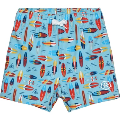 Color Kids Swim Shorts AOP-7024-Cerulean Bílá