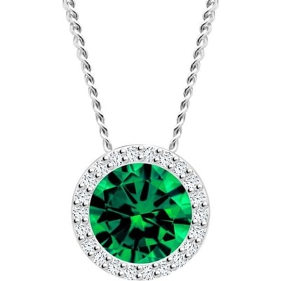 Preciosa Strieborný náhrdelník Emerald 5268 66