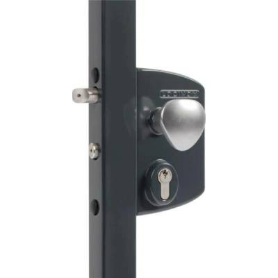 LOCINOX LEKQ 7016 - komplet zámkové krabice pro profil 30 až 50 mm, s funkcí otvírače, Fail Open, pro křídlové branky, antracit LEKQ3030U4L_7016