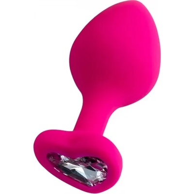 Toyfa Анален разширител от силикон с кристал-сърце Diamond Heart розов M