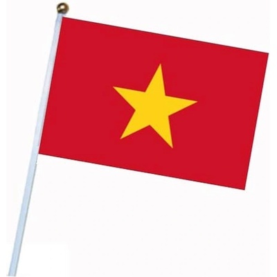 Vlajka Vietnam 14 x 21 cm na plastovej tyčke