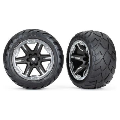 Traxxas колело 2.8", джанта RXT черен-хром, гума Anaconda (4WD предни/задни, 2WD предни) (2)