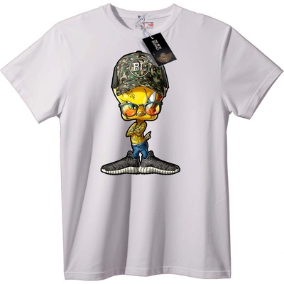 NOONEBRAND Тениска Градски карикатурен герой - 2XL, White