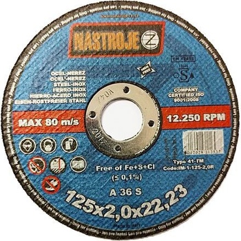 Nástroje cz Kotouč řezný 125 x 2,0 mm IM-1-125-2,0R