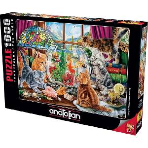 Anatolian Пъзел Anatolian - Котенца и аквариум, 1000 части (P1142)