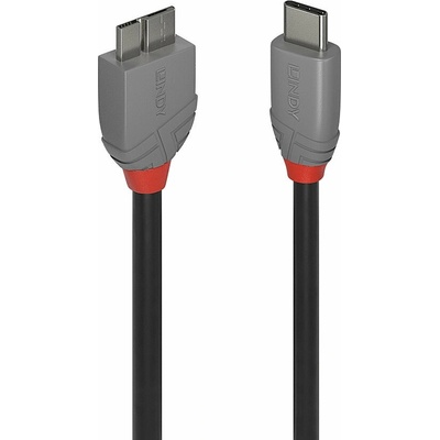 Lindy Кабел Lindy Anthra Line, от USB-C(м) към USB Micro-B 3.0(м), 3m, черен (LNY-36623)