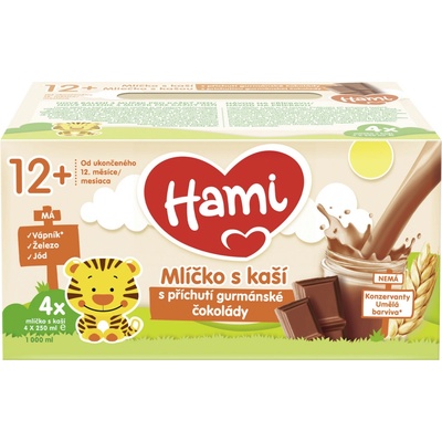 Hami Mlíčko s kaší gurmánská čokoláda 4 x 250ml – Zboží Dáma