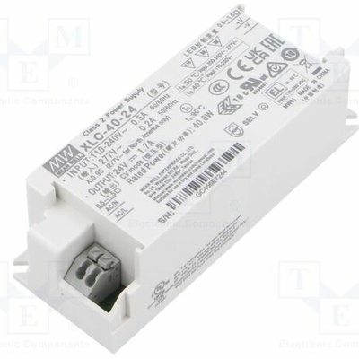 MEAN WELL XLC-40-24 Napájecí zdroj: spínaný; LED; 40W; 24VDC; 0÷1,7A; 100÷305VAC; OUT: 1