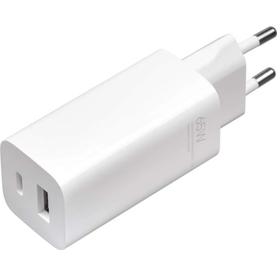 Xiaomi Mi GaN Travel Charger 65W - захранване за ел. мрежа за лаптопи, смартфони и таблети с USB-A и USB-C изходи и с технология за бързо зареждане и USB-C към USB-C ка