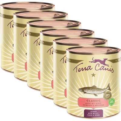 Terra Canis сьомга с просо, праскова и билки 6 x 800 г